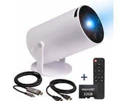 Mini Beamer + 32GB Micro SD Kaart - Full HD - Alles-in-één Smart TV Projector - 175 ANSI Lumen - Projector - Thuisbioscoop - Home Cinema -HDMI - USB-C -