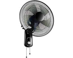 Elektrische Wandventilator - Schommel Ventilator - Ruimte Koelen - Krachtige Motor - 18 inch - Zwart