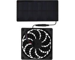 Zonneventilator - Ventilator schuilplaats - Dieren comfort - Energiezuinig 0.8W - 3.5x14x3.5 cm - Uniek