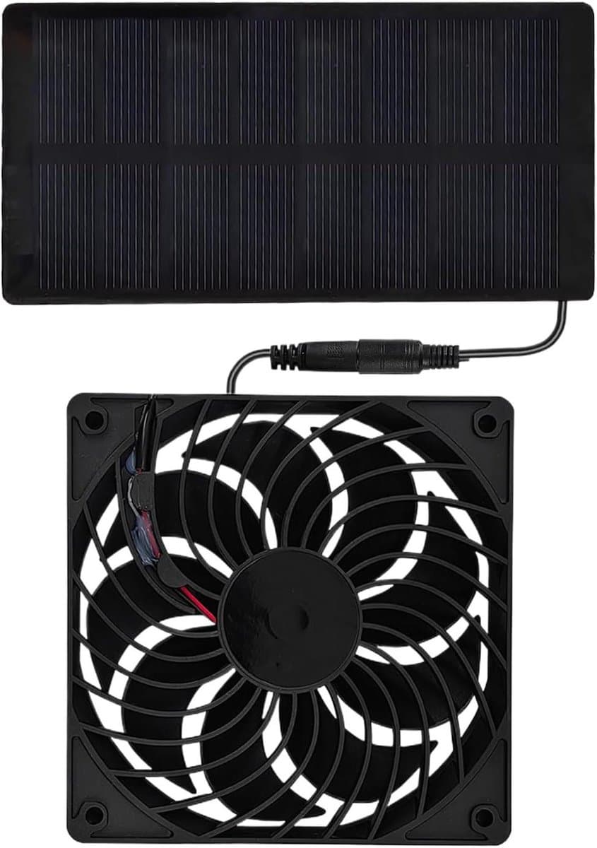Zonneventilator - Ventilator schuilplaats - Dieren comfort - Energiezuinig 0.8W - 3.5x14x3.5 cm - Uniek — afbeelding 1