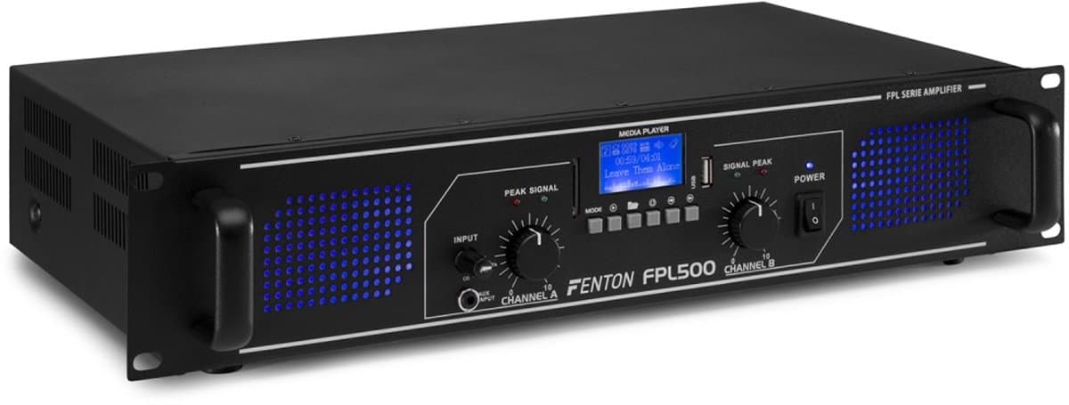Versterker 2x 250W - Fenton FPL500 digitale klasse-D versterker met Bluetooth en mp3 speler — afbeelding 1
