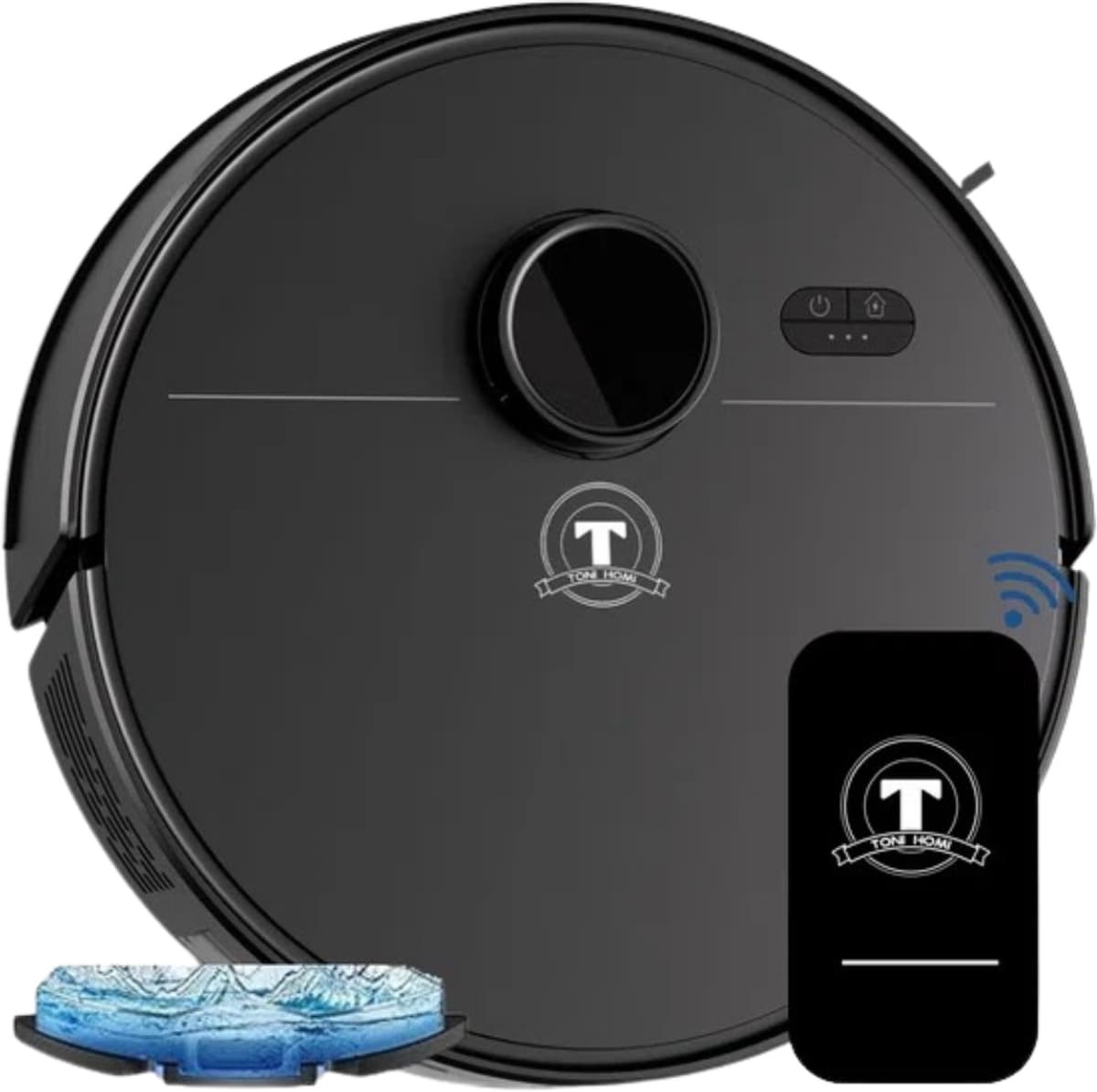 TONIHOMI® M30 Robotstofzuiger Met Dweilfunctie – Krachtige Zuigkracht – Draadloos – Voor Harde Vloeren & Tapijt - Gechikt Voor Huisdieren — afbeelding 1
