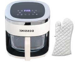 Digitale airfryer - Hete luchtoven - Frituren met hete lucht - Glazen mand 360 graden - 4.2 liter - Wit