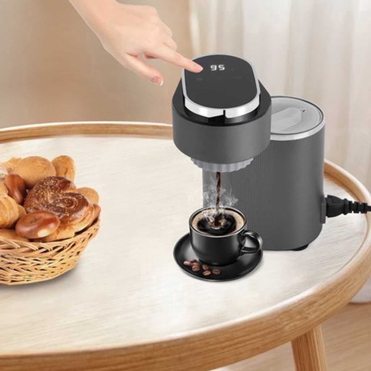 Mini Koffiezetapparaat 600 W - Verstelbare Temperatuur - 1.25 kg - Reizen Espresso Machine - Koffie Latte Maker — afbeelding 1