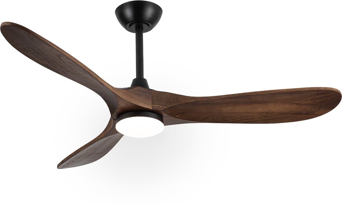 Goedewaere Plafondventilator Nordic Wood - Lamp - Afstandsbediening - Stil - Timer - 106cm — afbeelding 1