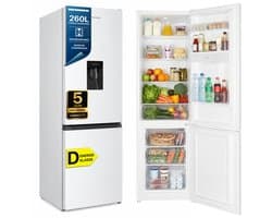 Heinner HC-HM260INVWDD Koel-vriescombinatie met Waterdispenser – 260 L – Elektronische Temperatuurregeling – Omkeerbare Deur – Wit – 5 Jaar Garantie