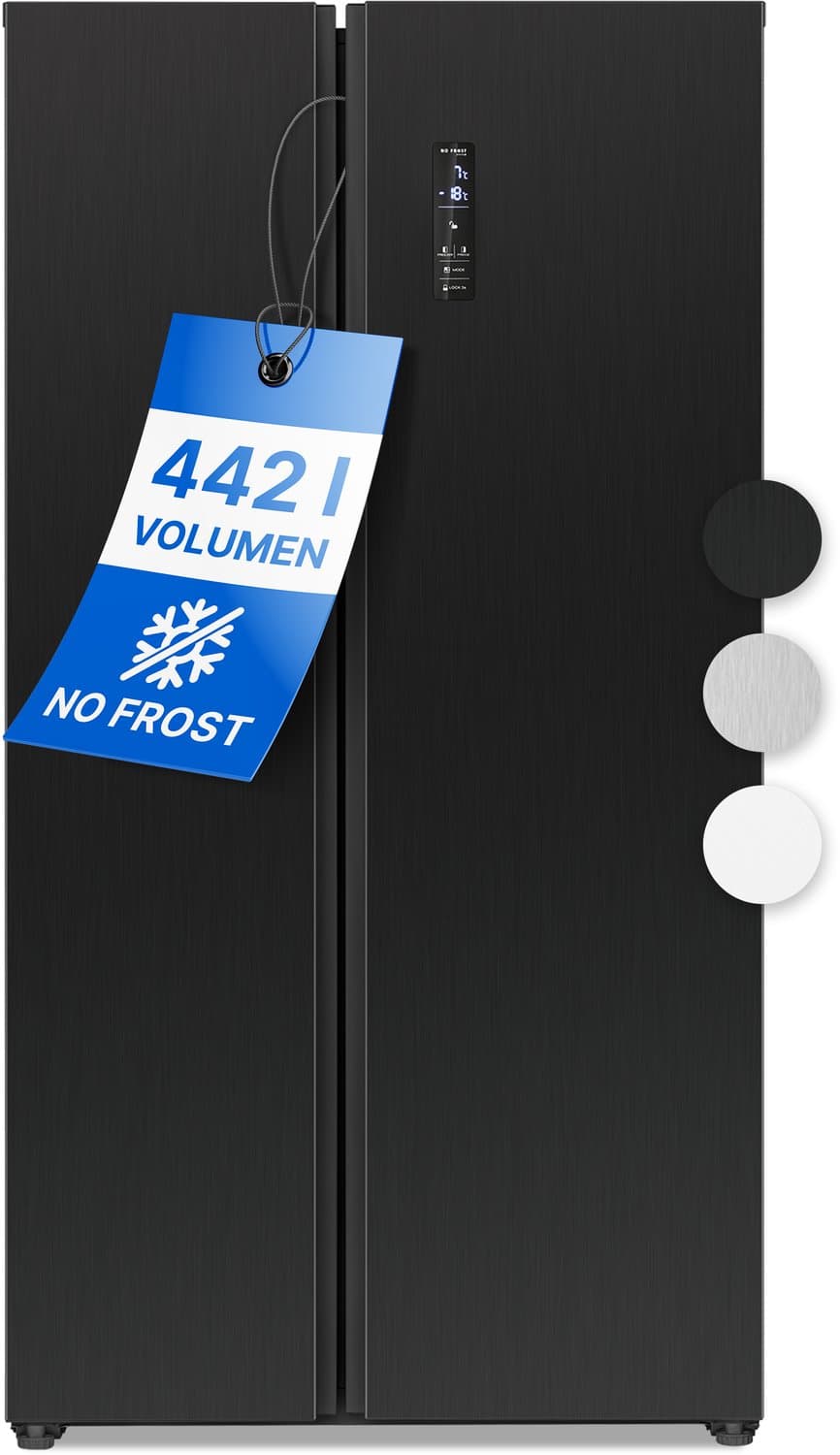 Bomann SBS 7344 - Amerikaanse Koelkast - Side-by-Side - 442 Liter - Total No Frost - Dark Inox Look — afbeelding 1
