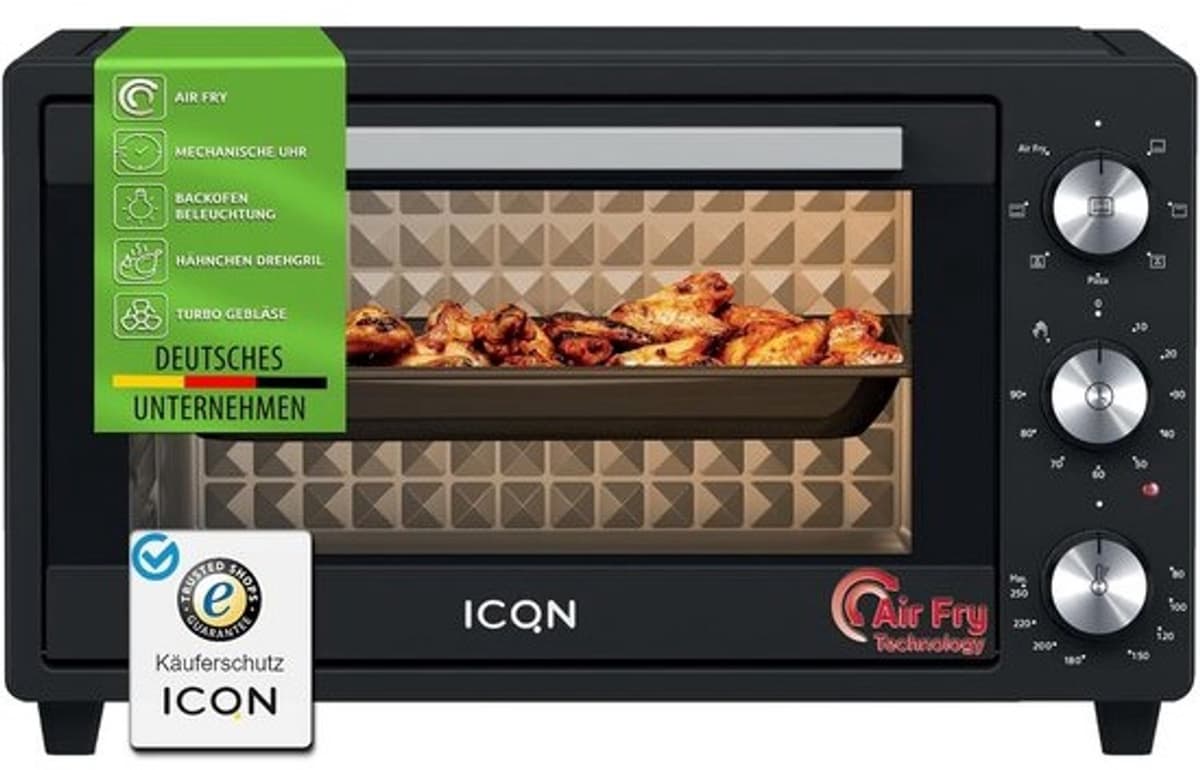 20L minioven met airfryfunctie - Heteluchtoven met 5 programma's - 1500W — afbeelding 1