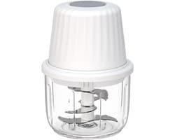 Elektrische uiensnijder - uienhakmolen - groentehakmolen - mixer - multifunctionele hakmolen - 400 ml - werkcontainer met type C-oplaadkabel voor vlees - uien - knoflook - noten (wit)