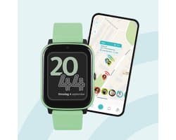 One2track Connect NEXT groen | GPS horloge voor kinderen | Bekijk de locatie van je kind. Stel veilige zones in. En videobellen met de leukste smartwatch voor kinderen