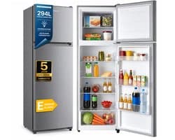 Heinner HF-M294SE++ Koel-vriescombinatie – 294 L – LED-verlichting – Omkeerbare Deur – Instelbare Mechanische Thermostaat – Zilver – 5 Jaar Garantie