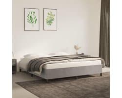 Bedframe, lichtgrijs, 160 x 200 cm, fluwelen frame voor logeerkamer, slaapkamer, hotel, logeerkamer