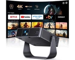 Mini-projector - Zwart - Draagbare 4K Beamer met Korte Brandpuntsafstand - Voor Thuisbioscoop en Buitengebruik
