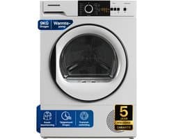 Heinner Warmtepompdroger - Warmtepompdroger - 9 KG - 15 Programma’s - LED Display - Trommelverlichting - Wit