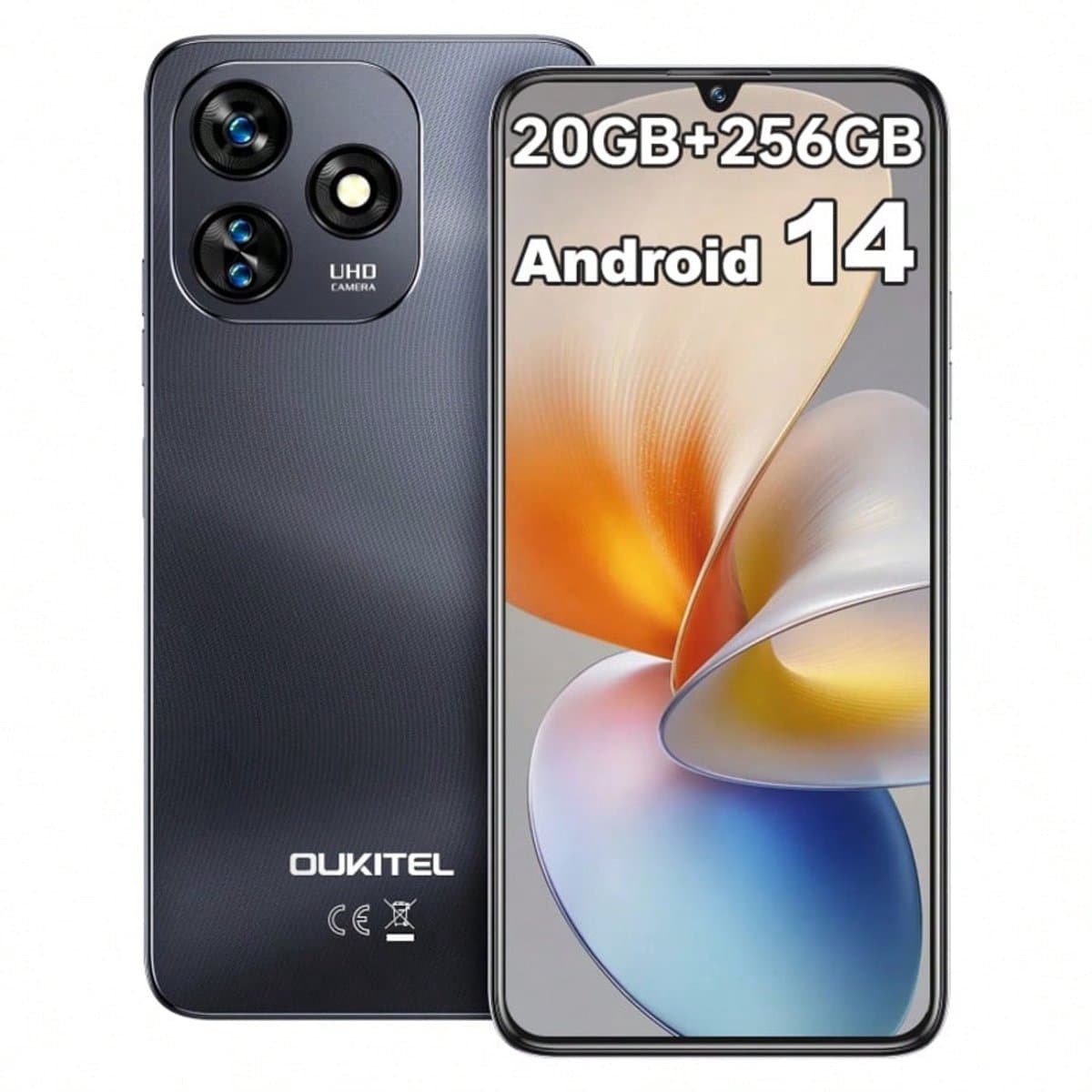 OUKITEL C51 Smartphone 20GB RAM-256GB ROM-6.8 inch HD-5150mAh batterij-Android14-4G — afbeelding 1