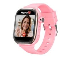 Smartwatch voor Kinderen met Nano SIM, Video Bellen, GPS & 4G - Waterdicht IPX7, WiFi & Bluetooth - SOS Functie - Roze