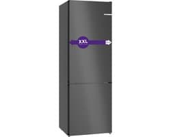 Bosch KGN492XCF - Serie 4 - Vrijstaande koel-vriescombinatie - Zwart - Extra breed - No Frost - nooit meer ontdooien - VitaFresh XXL 0°C: houd etenswaren langer vers met extra ruime vershoudlades- Energielabel C - Zeer stil
