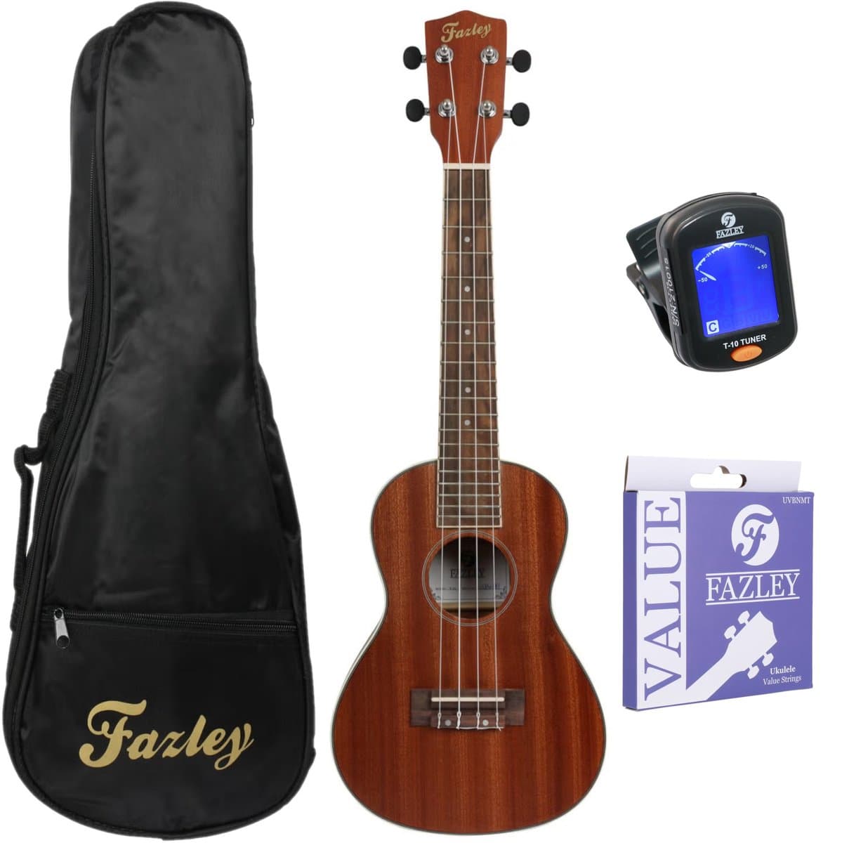 Concert Ukelele starterset - incl. hoes, tuner en standaard - Hout — afbeelding 1