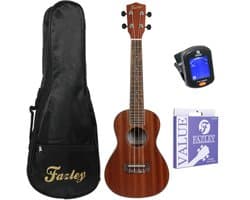 Concert Ukelele starterset - incl. hoes, tuner en standaard - Hout