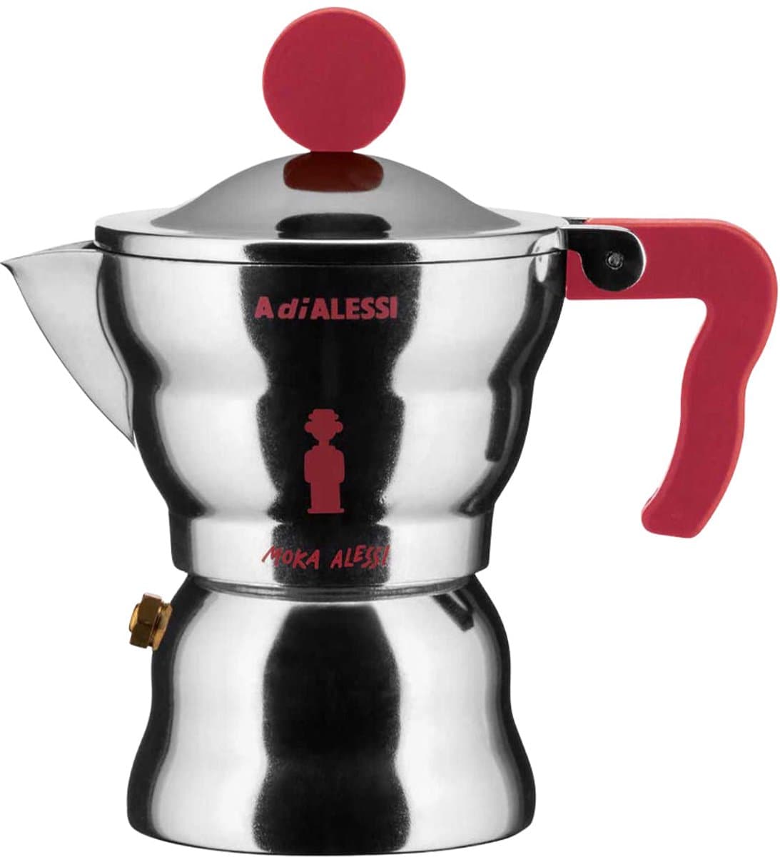 Alessi Moka Percolator - AAM33/1 R - 1 kops - Aluminium - Rood — afbeelding 1