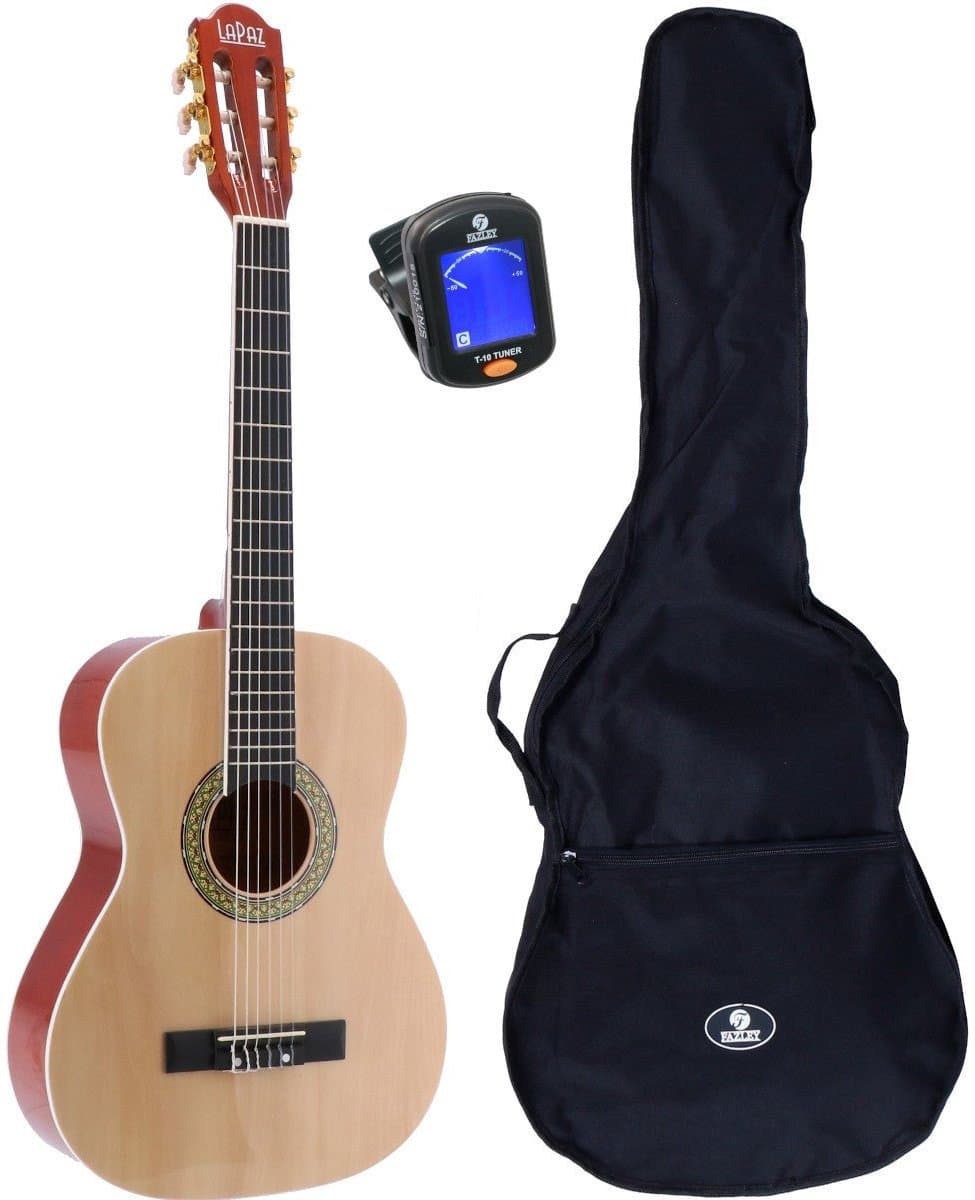 Klassieke Gitaar 3/4 - incl. gigbag en stemapparaat - Hout/naturel LaPaz 002 — afbeelding 1