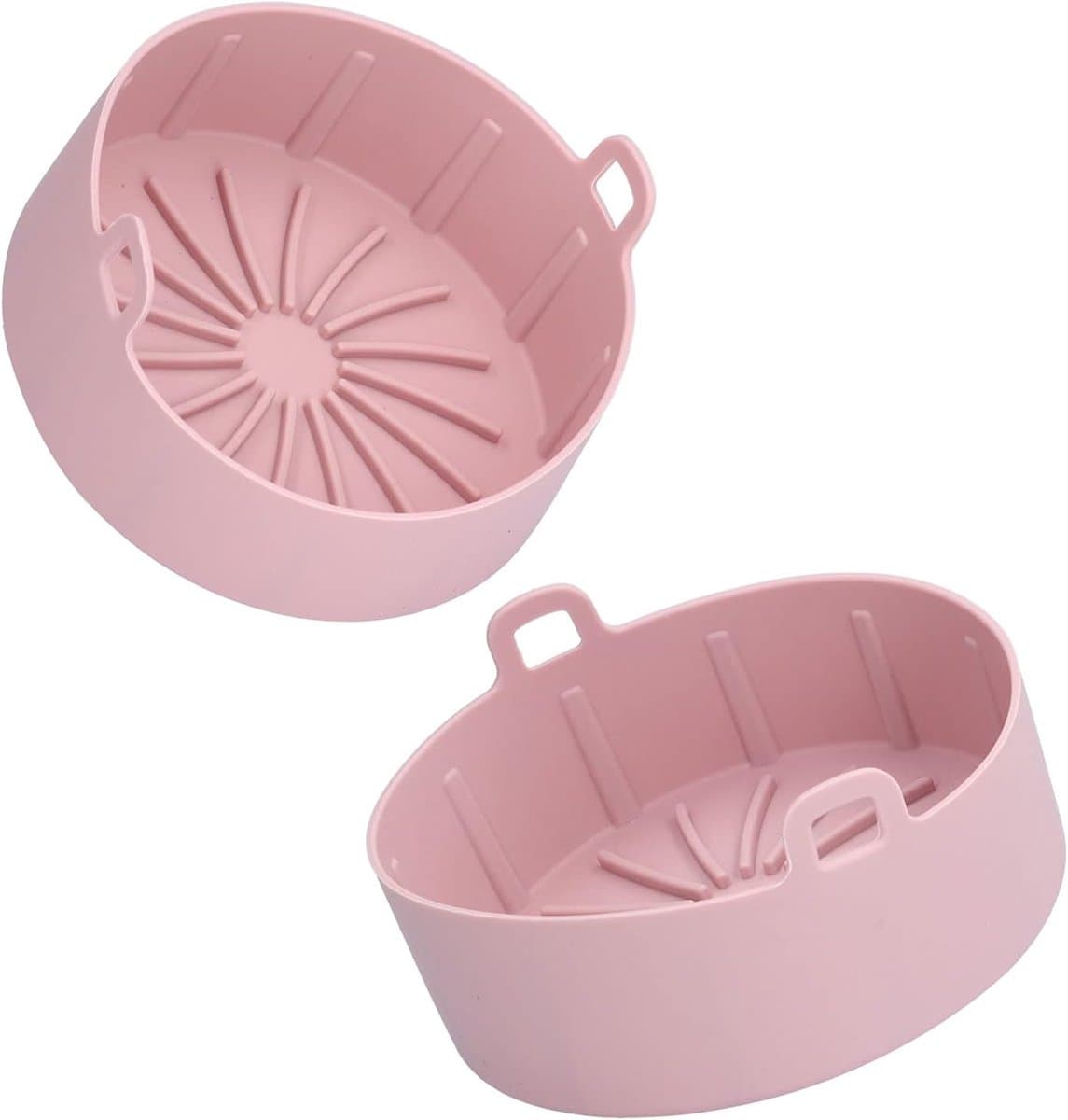 Siliconen Pan, Herbruikbare Siliconen Pan Airfryer Vervanging Siliconen Pan Keuken Elektrische Friteuse Mandbak Bakaccessoire ‑20℃‑220℃(16CM een roze) — afbeelding 1