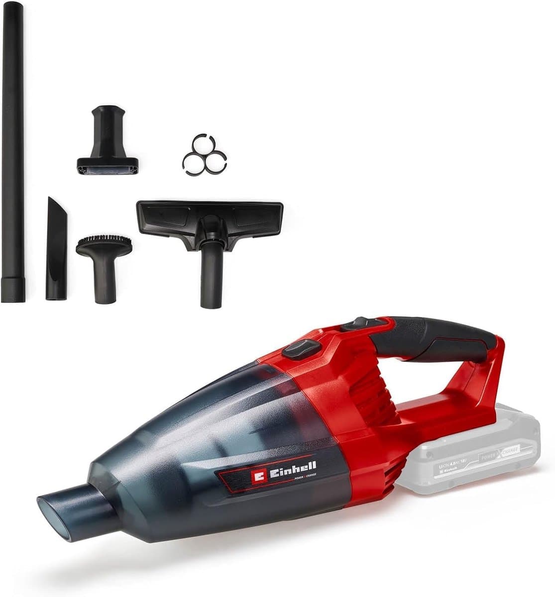 Stofzuiger TE-VC 18 Li-Solo Power X-Change, Li-Ion, 18 V, 540 ml stofafzuiging, incl. 3 mondstukken, verlengstuk, wandhouder, zonder accu en lader, Zwart — afbeelding 1
