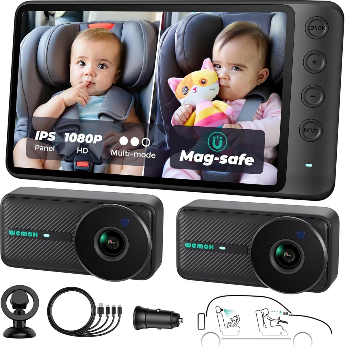 Dashcam Full HD 1080P met Twee Camera's voor Auto — afbeelding 1