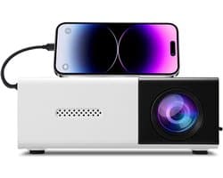 GELLDG Thuisbioscoop Beamer - Mini Projector - 1080P Draagbare Beamer - Compact 125x85x46mm - Meerdere Aansluitingen - Geschikt voor Thuisbioscoop en Filmavonden - Kunststof Behuizing