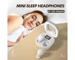 Draadloze Slaapoordopjes voor Zijslapers – Noise Blocking Earbuds – Klein Ontwerp – 6 Uur Speeltijd met 120 Uur Oplaadcase – IPX7 Waterdicht – Bluetooth 5.3 – Slaap Oordopjes – lichtbeige