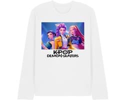 Kpop Demon Hunters Heroic Huntrix Huntrx Unisex T-shirt met lange mouwen - Wit - L