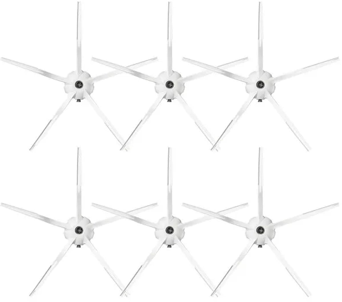 Vervangende siliconen zijborstels - Geschikt voor Roborock T7S, T7S PLUS, G20, G10, G10S, G10S PRO, G10S PURE, S7, S7MAXV ULTRA, T8, Q7+, Q7 MAX+ en S8 - Robotstofzuigers - set van 6 stuks - Wit — afbeelding 1