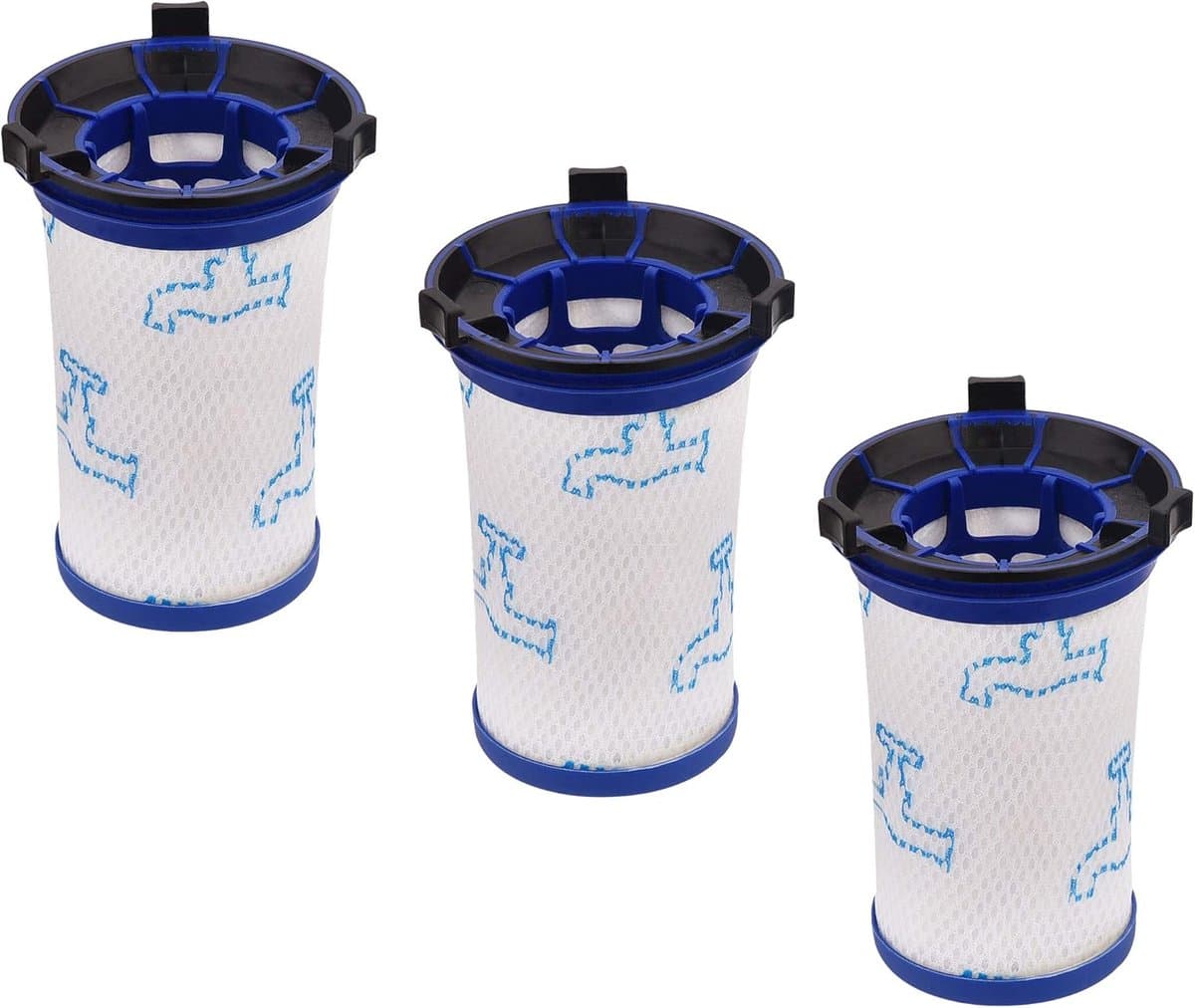 Vervangende filters - 3 stuks - geschikt voor Rowenta Air Force 360 RH9051WO RH9057WO RH9059WO RH9081WO RH9086WO - geschikt voor Tefal Air Force 360 stofzuiger, vervangende accessoires alternatief voor ZR009001 — afbeelding 1