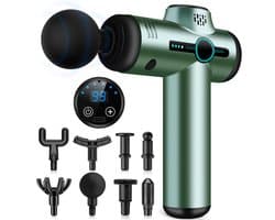 AQXONG Mini-spiermassagegeweer, ultrastil massagegeweer, 99 snelheden, 8 koppen, LCD-scherm, draagbare elektrische - ShopVlot