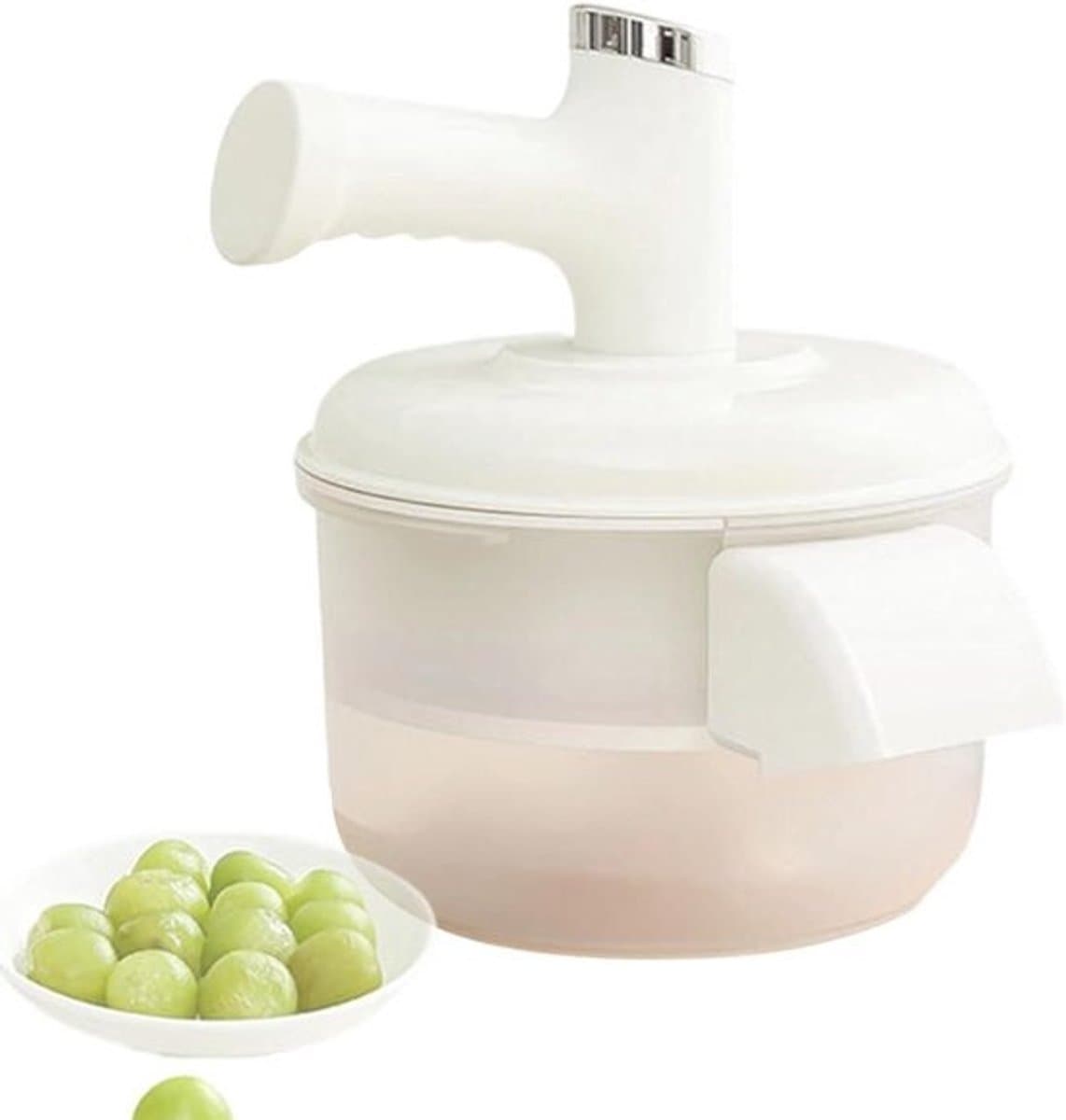 Druiven Schilmachine - Klein Fruit Peller - Snelle Vruchten Voorbereiding - Automatische Werking - 20.8 x 25 cm - Wit — afbeelding 1