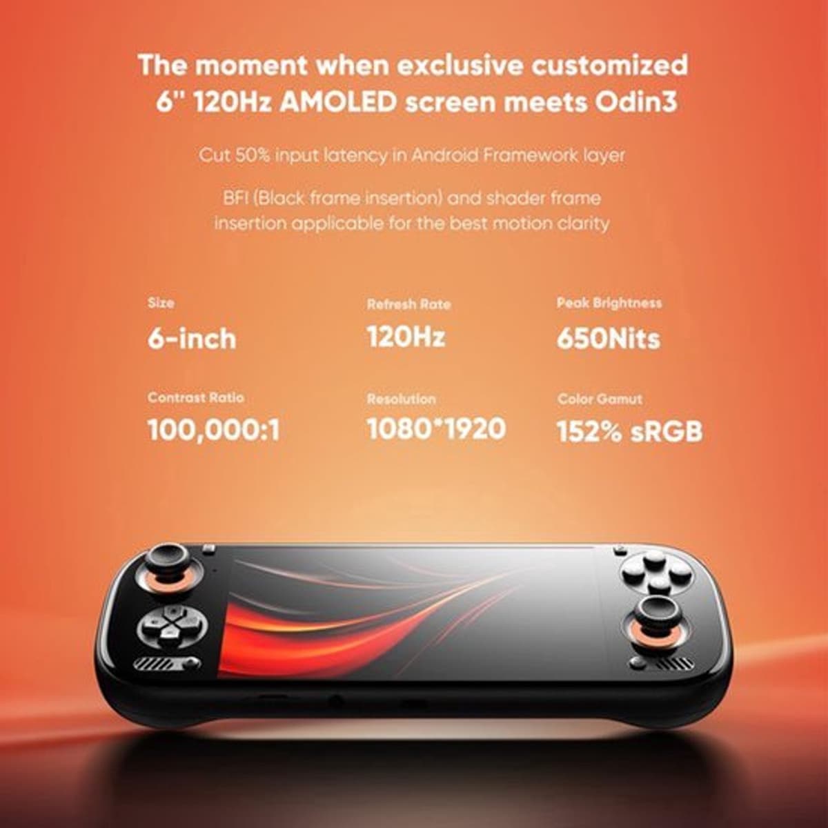 Gaming Handheld Odin 3 Max - 6 Inch 120Hz AMOLED Scherm - 16GB RAM - 512GB Opslag - Android 15 - Zwart — afbeelding 1