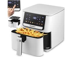 Airfryer, heteluchtfriteuse, 1700 W, 6,5 l, friteuse, 8 programma's, touchscreen, wit