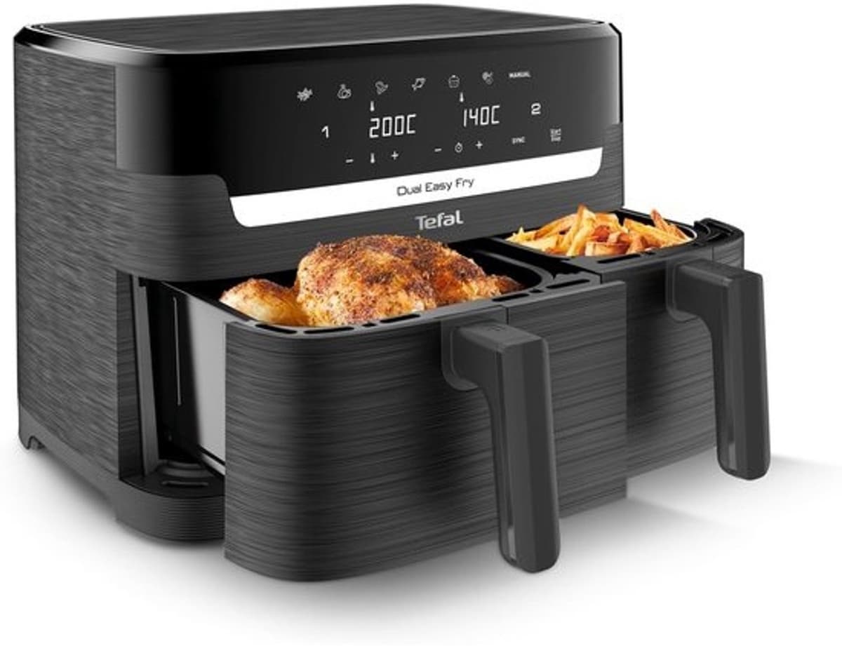 Dubbele Heteluchtfriteuse - Airfryer met 2 manden - Twee gerechten tegelijk - Individuele of gecombineerde zones - 83 Liter inhoud — afbeelding 1