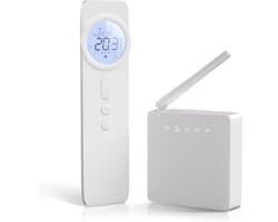 Wifi-thermostaat voor gasboiler, wekelijkse programmeerbare chronothermostaat, intelligente digitale thermostaat, werkt op batterijen, compatibel met Alexa en, -besturing
