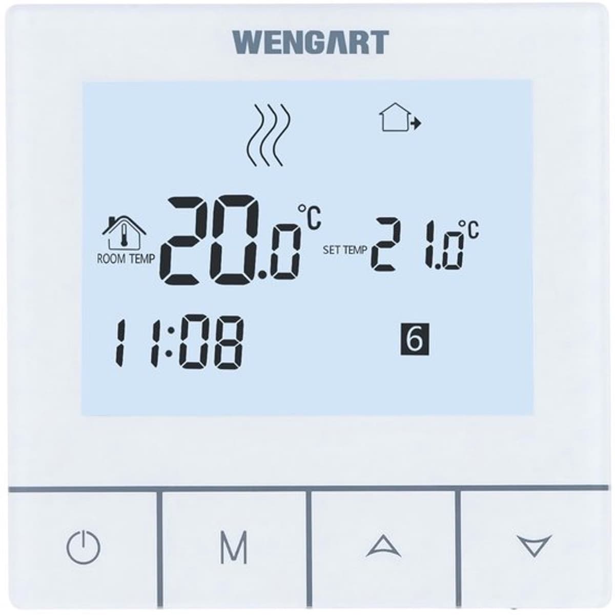 Digitale touch-thermostaat voor vloerverwarming met water (3 A), compatibel met ronde behuizing van 60 mm, programmeerbaar, bediening van actuators en ventielen, 230 V AC, niet geschikt — afbeelding 1