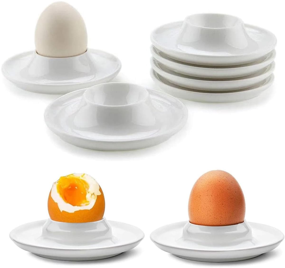 Set van 6 Eierdoppen van Plastic, Magnetron- en Vaatwasserbestendig — afbeelding 1