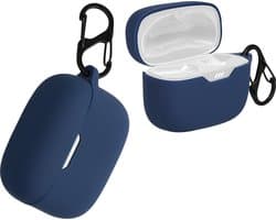 kwmobile Hoes geschikt voor JBL Tune 230 NC TWS / T230NC / T235NC - Siliconen cover voor oordopjes in donkerblauw