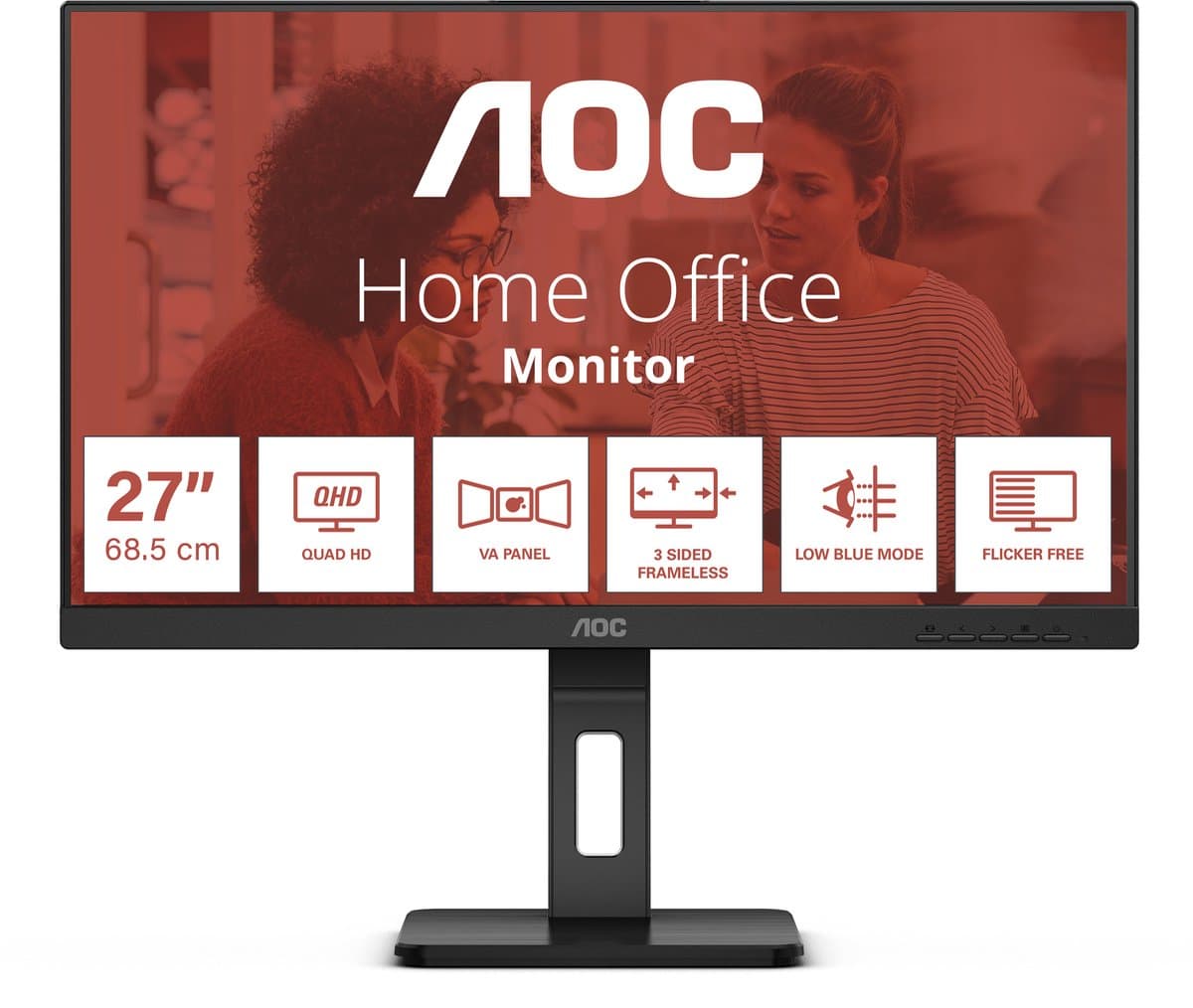 AOC Q27E3UMF computer monitor 68,6 cm (27") 2560 x 1440 Pixels Quad HD Zwart — afbeelding 1
