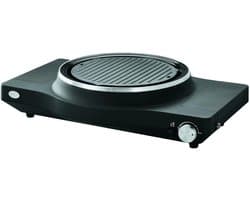 Rösle Buddy BBQ - Barbecue - Grill - Gasbbq - Mobiele Gasbarbecue voor camping, tuin en balkon, tot 300 °C op de grillplaat voor echt grillresultaat - Ook binnen te gebruiken - Produceert geen rook - Zwart