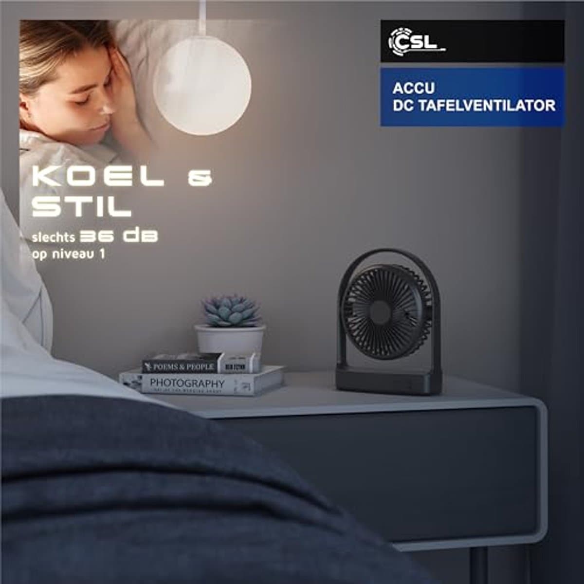 Draadloze USB Tafelventilator - Compact, Stil en Oplaadbaar — afbeelding 1