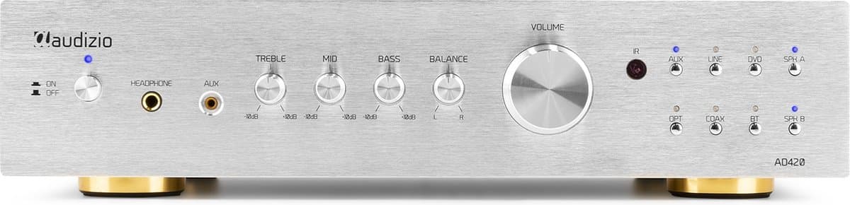Stereo versterker - Audizio AD420A - 4-kanaals hifi versterker met Bluetooth - Subwoofer aansluiting — afbeelding 1