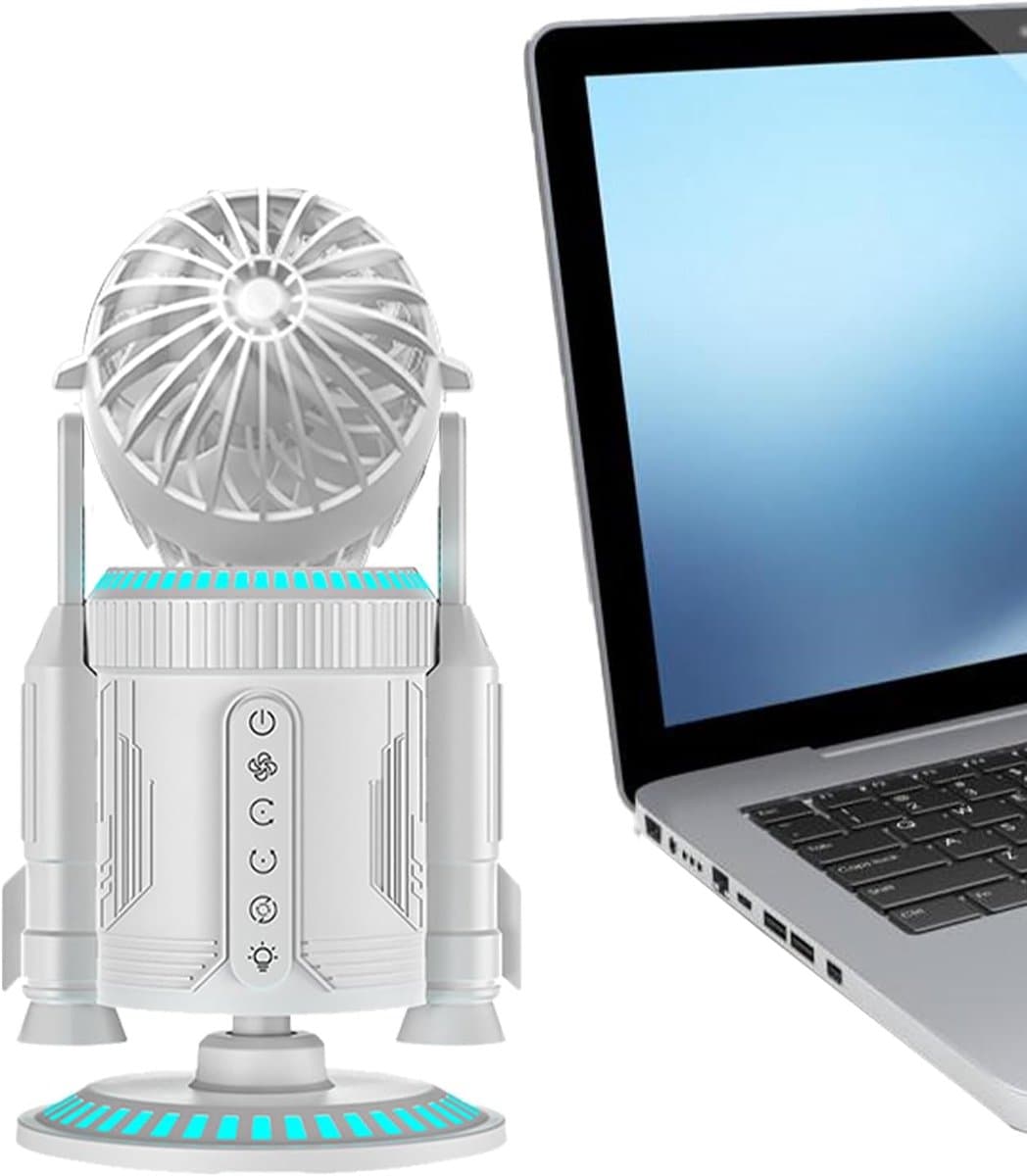 Persoonlijke Ventilator - Tafelventilator Lucht Circulator - Bureau Verkoeling - Draaibare Luchtstroom - 34 x 16 x 34 cm - Zilver — afbeelding 1