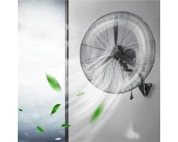 Wandventilator - Muur Ventilator - Ruimte Koelen - 120 Graden Oscillatie - 68x70cm - Wit