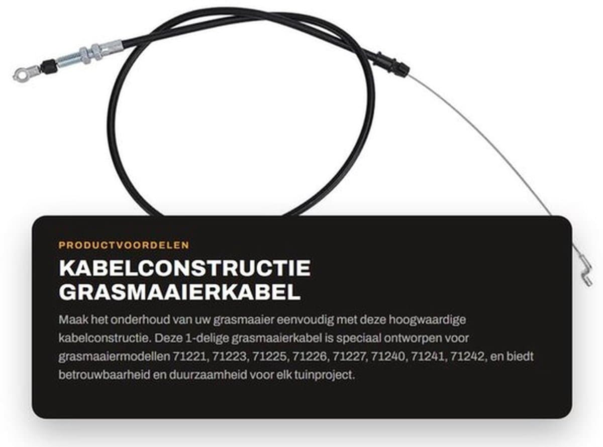 Kabelconstructie 99-6837 - Duurzame Grasmaaierkabel - Geschikt voor Modellen 71221/71223/71225 - Slijtvaste Materialen - Hoge Prestaties - Nauwkeurige Compatibiliteit — afbeelding 1