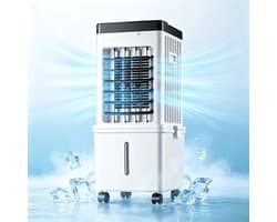 Mobiele Aircooler - afneembare watertank-3 windsnelheden-eenvoudig verplaatsen - 65W - 10L reservoir - wit — afbeelding 1